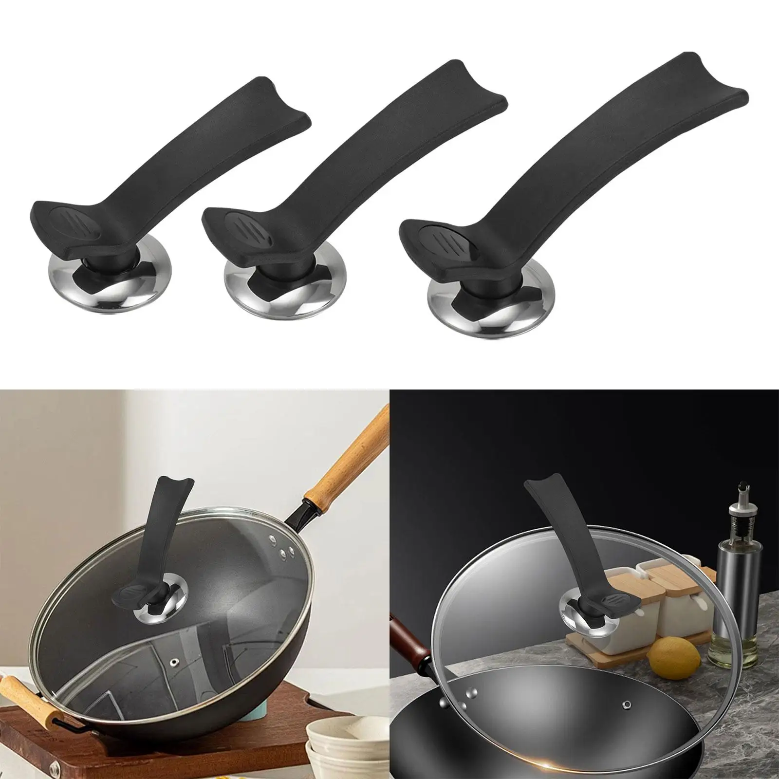 

Pan Lid Holding Handle Easy to Install Knob Grip Keep Lid Standup Pot Lid Replacement Handle for Kitchen Household Cookware