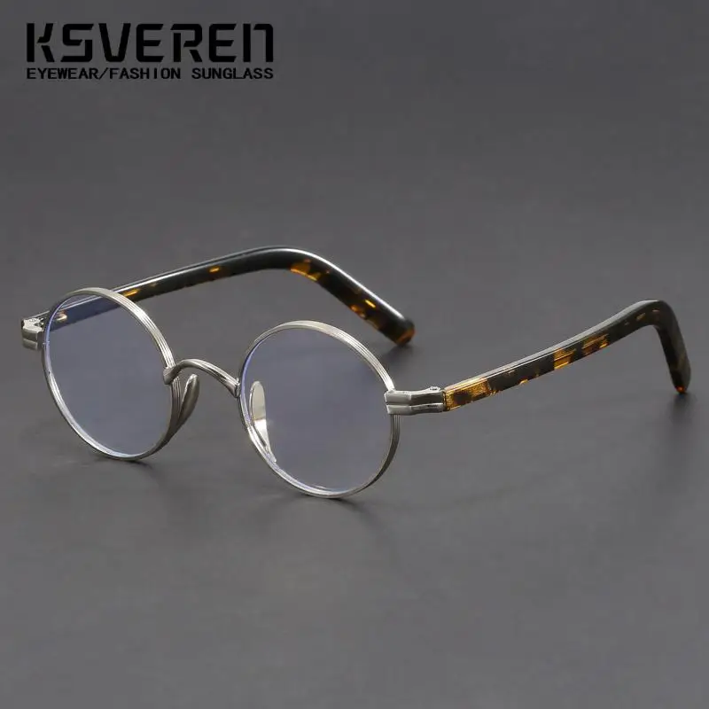 KSVEREN Retro Round Blue Light Blocking Reading Glasses Fashion Optical Eyeglasses Frame For Men Women Luxury Presbyopic Glasses