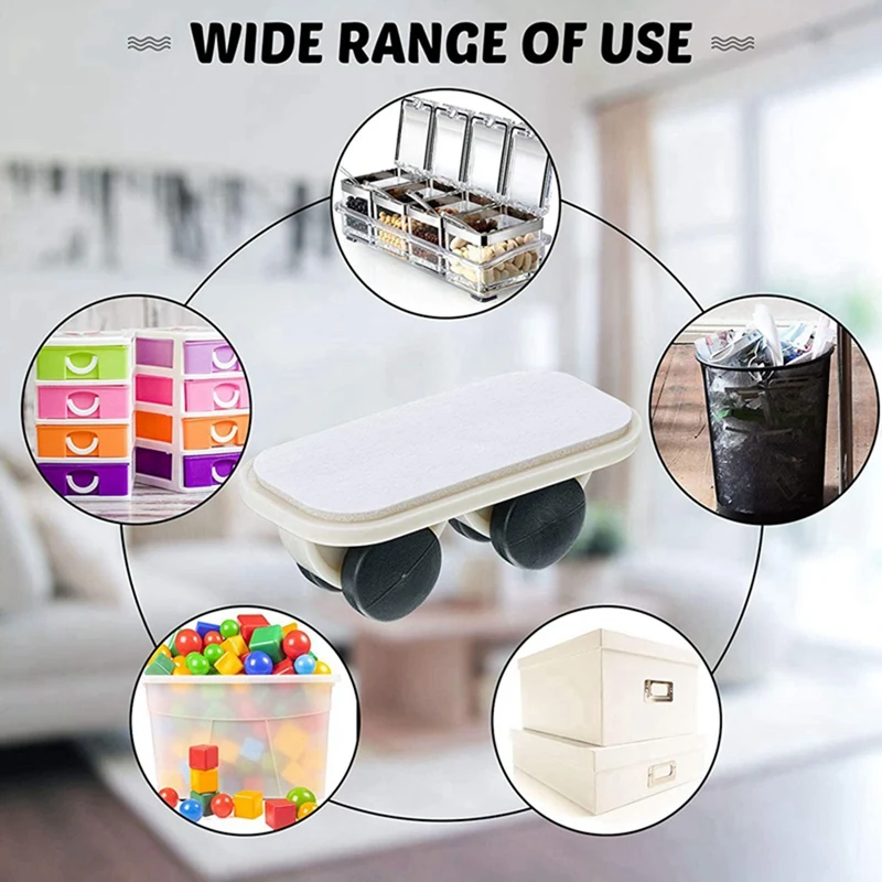 Self Adhesive Wheels Caster Cart On Wheels Boxes Caster Wheels Paste Plastic Wheel Sticky Caster