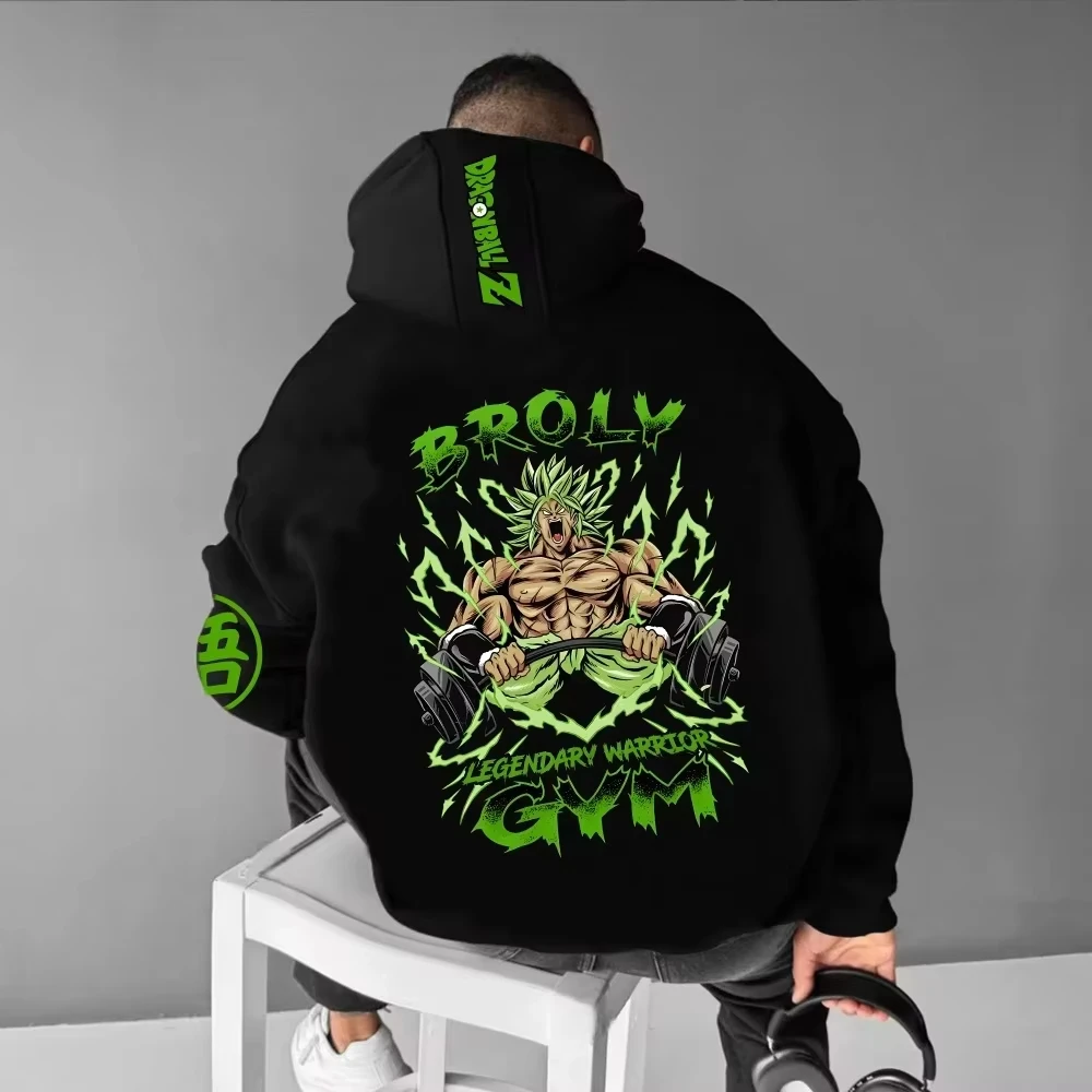 

Мужская толстовка с капюшоном Dragon Ball Broly GYM, японское аниме, осенне-зимняя толстовка с длинными рукавами, мужская и женская такая же уличная одежда