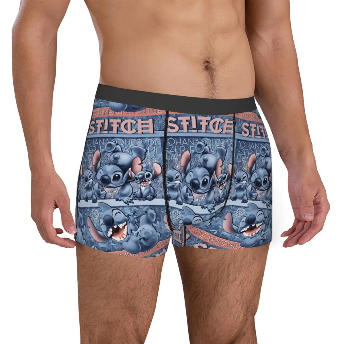 Custom Cute Stitch Rolling ride Men Boxer slip Soft Underwear Cartoon Printing Humor Shorts Boxer slip