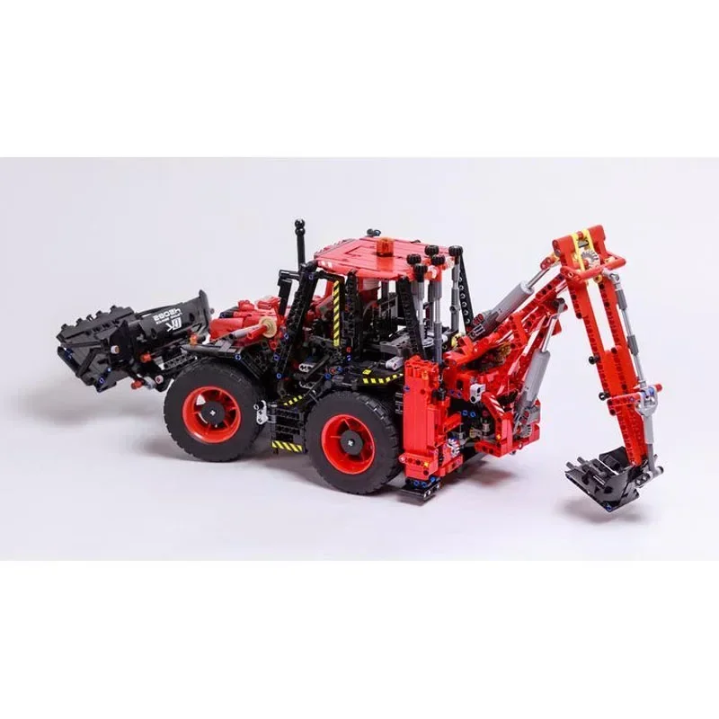 MOC-150141 Backhoe Loader Rough Terrain Crane C Type Assembly Cityexcavator Building Block Model2379 Parts Kids Birthday Toygift