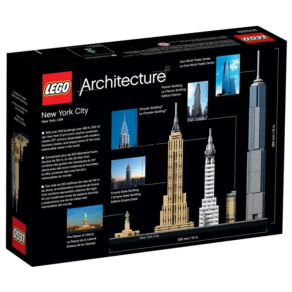 LEGO Architecture New York City USA Skyline 21028 Build It Yourself Model Kit for Adults Kids 12+ Home Decor Gift (598 Pieces)