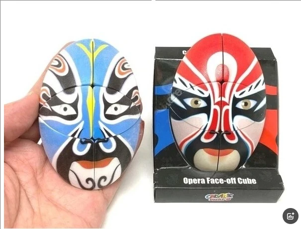 Cubo FACE-OFF dell'Opera cinese GuanYu (maschere rosse, blu, nere, bianche, verdi e gialle, collezione d'arte)