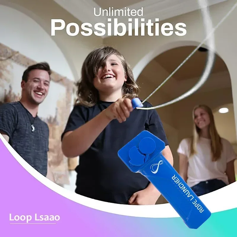 Kids Launcher Loop Rope Toy Rope Launcher Zip String Handheld Adjustable Speed Luminous Rope Lasso Kids Adult Fun Game Toys Gift