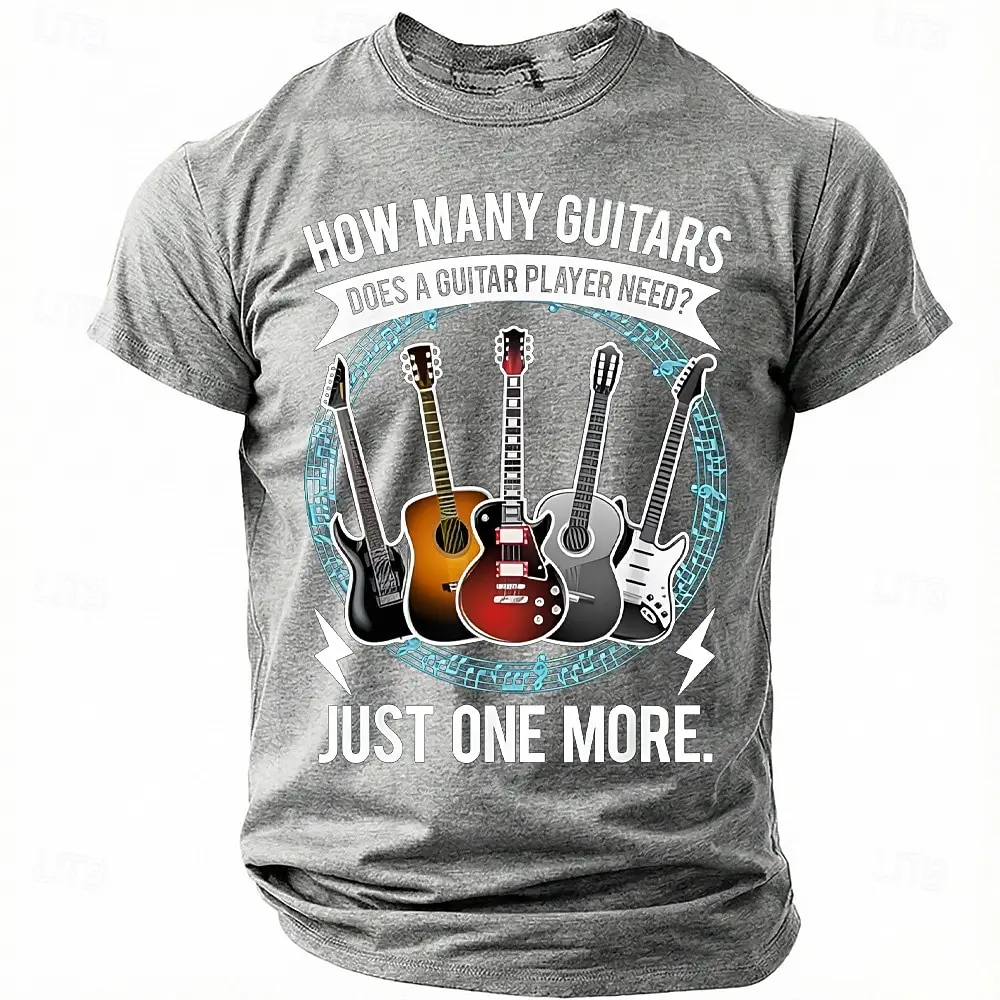 Lustiges Herren-T-Shirt mit Gitarrenspieler-Slogan-Aufdruck, Musikliebhaber, Akustik- und E-Gitarre, Grafik, Rundhalsausschnitt, kurzärmeliges T-Shirt