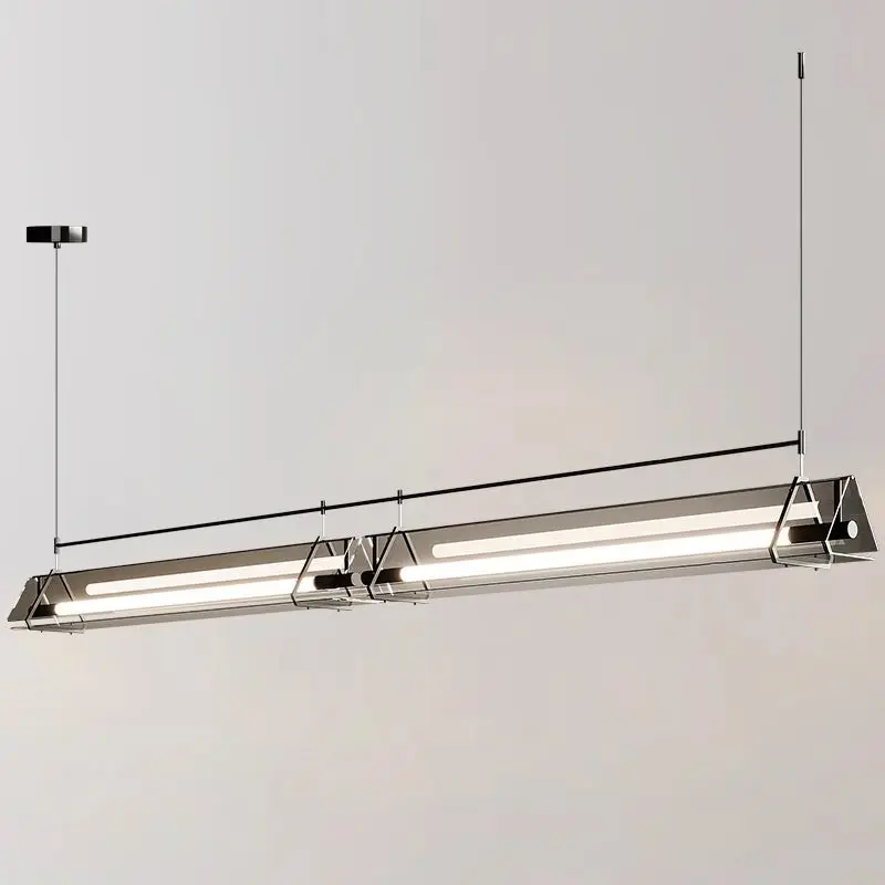 Modern Minimalist Restaurant Pendant Light Designer Bar Counter Dining Table Tea Room Italian Long Straight High-end Lamp