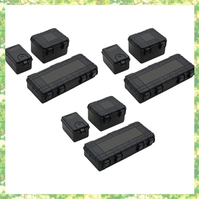 Eco-friendly-9Pcs plástico rc carro caixa de armazenamento ferramenta decoração para traxxas trx4 axial scx10 90046 d90 1/10 rc rastreador acessórios