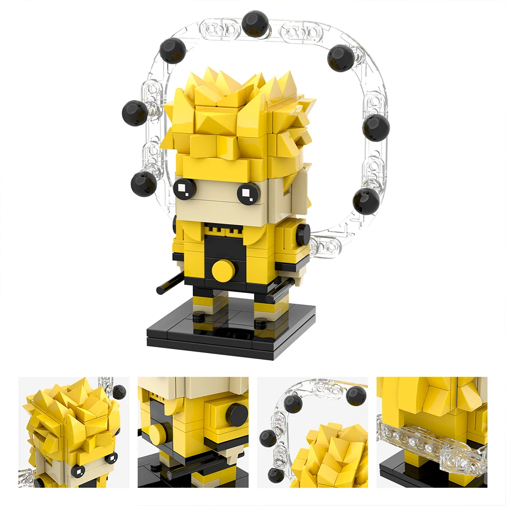 MOOXI أنيمي الرسوم المتحركة MOC الطوب مجموعة متوافق BrickHeadsed اللبنات أجزاء الاطفال التعليم لعب للأطفال هدية عيد ميلاد