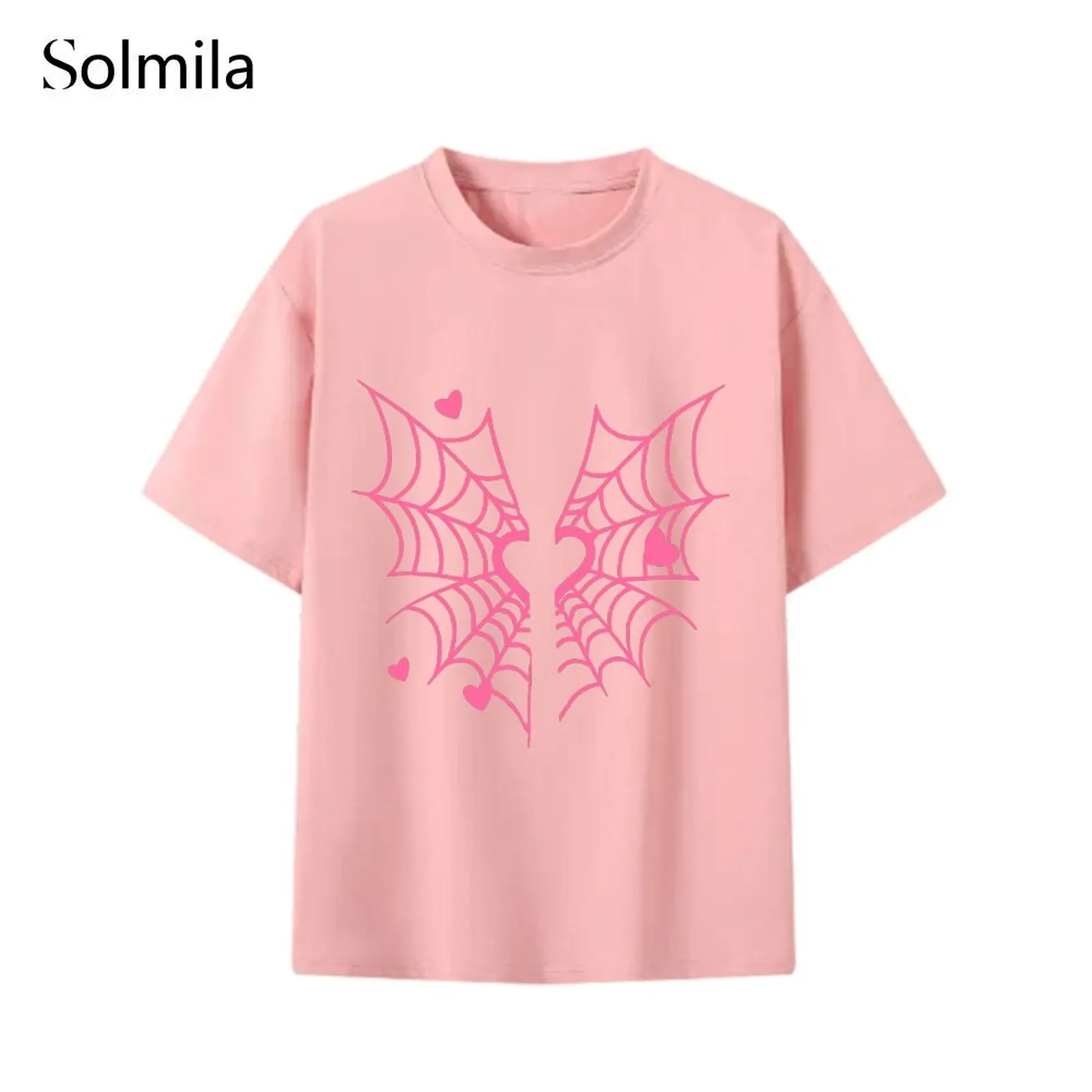 

Comfortable Tee Casual Short Sleeve Club Outfit Beautiful Shape Korean Screen Pattern Multiple Size Options For Summer