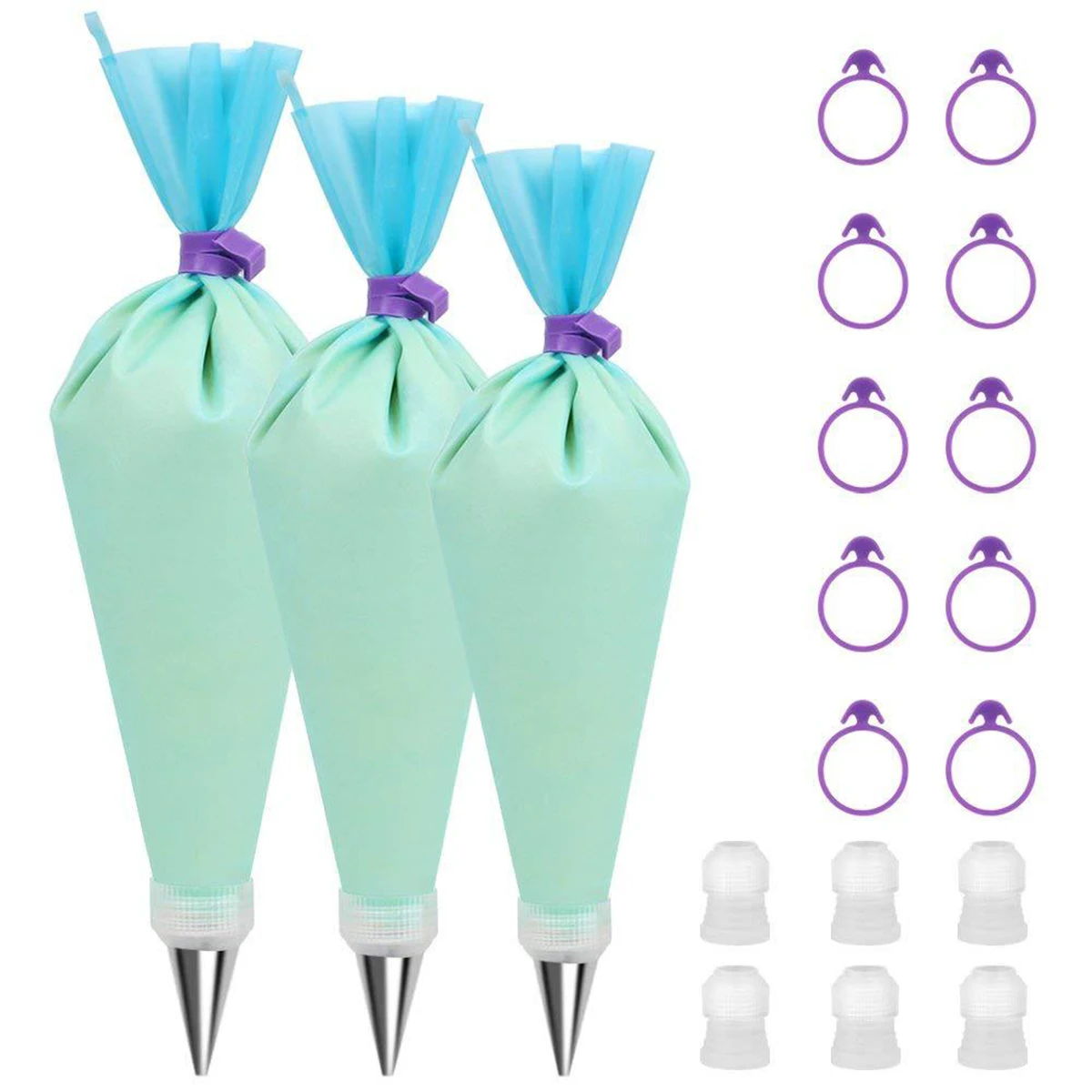 

28 pcs Tpu Cake Decorating Supplies Kit Reusable Disposable Pastry Bags Set 10 Piping Ties 6 Tips 12 Tips Bags For Baking