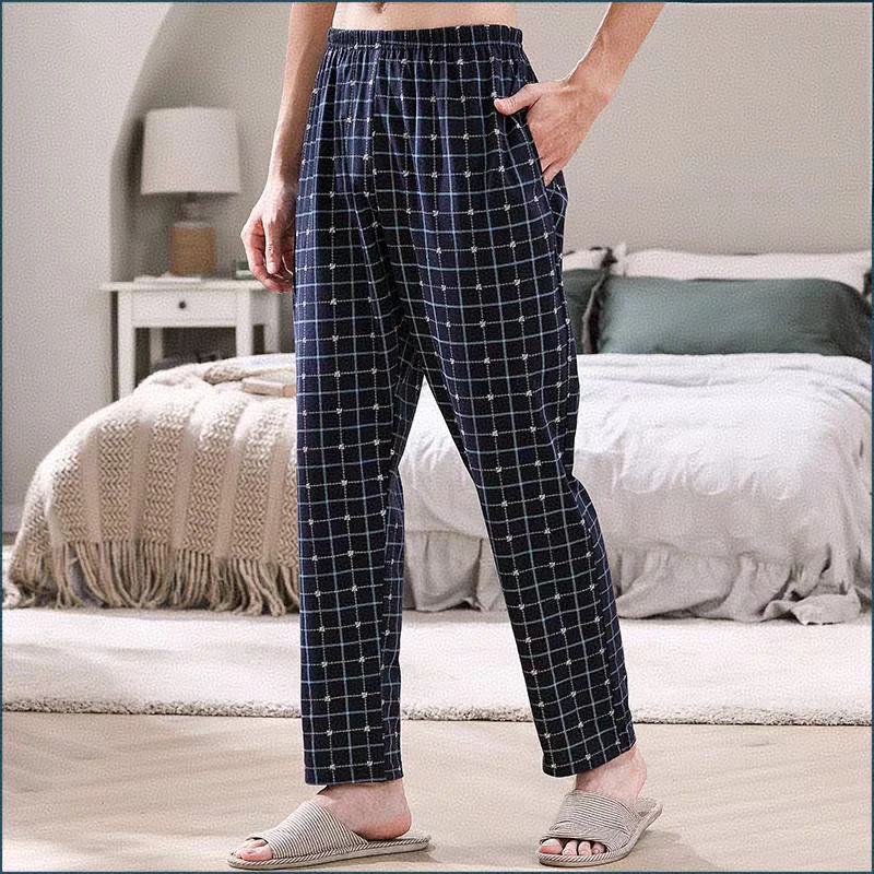 

Мужской домашний комплект больших размеров: стильные и эффектные брюки и рубашка с длинным рукавом для весны и осени