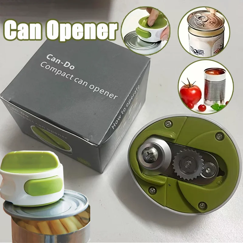 Portable Can Opener Stainless Steel Manual Rotary Cap Screwing Device Labor-saving Bottle Opener Kitchen Multi-purpose Gadget