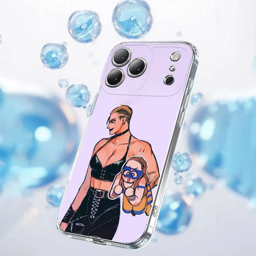 حافظة هاتف R-Rhea Ripley Wrestler لهاتف iPhone 14,11,15,17,13,12,16,Plus,E,Air,Pro,Max,غطاء شفاف صغير