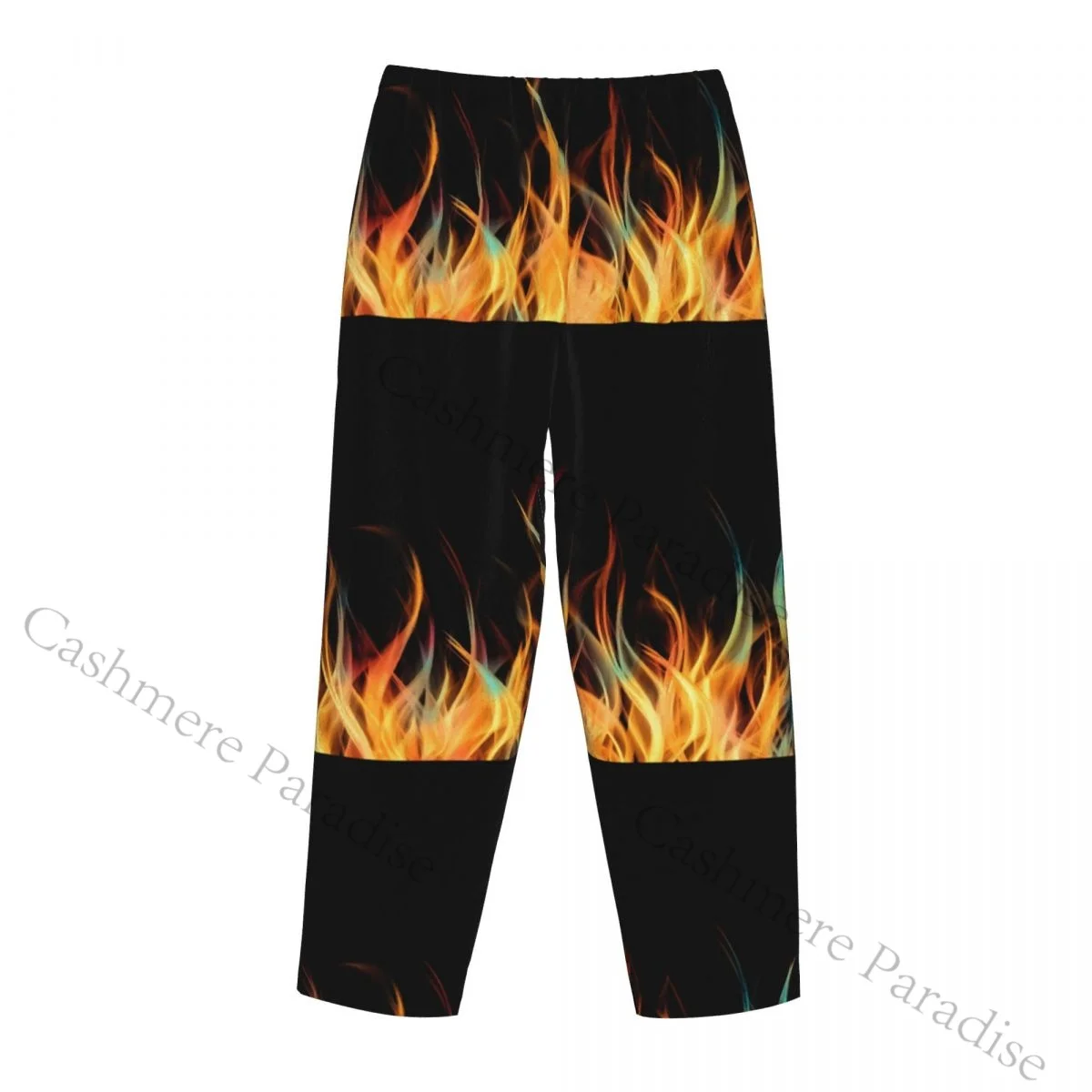 برتقالي اللهب النار الدافئة المرأة بيجامة السراويل الفانيلا النوم قيعان لينة الصوف المتسكعون