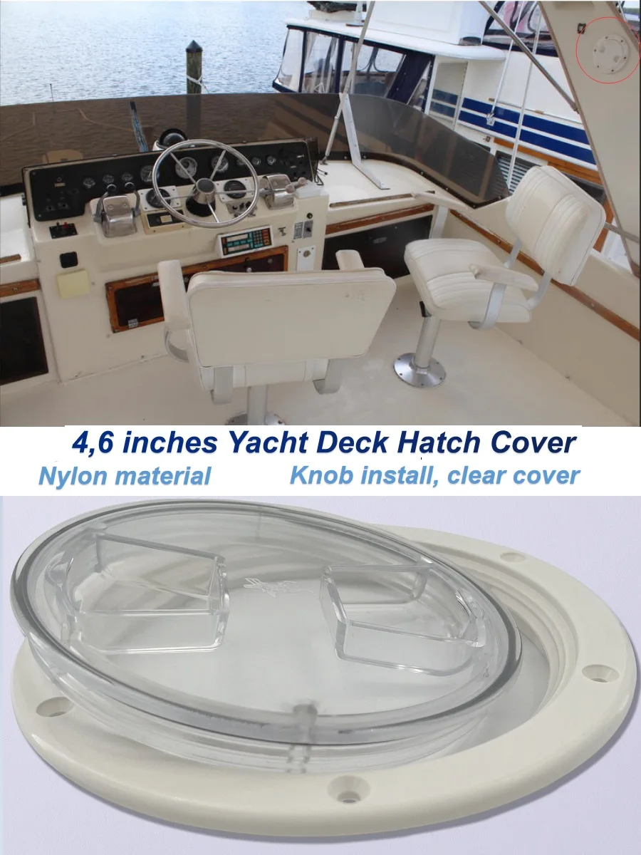 Boat Hatch Cover Nylon Anti Slip Hand Hole Clear Cover Hatchway Deck Inspection Work Yacht Marine Tugboat Parts 4 6 Inches