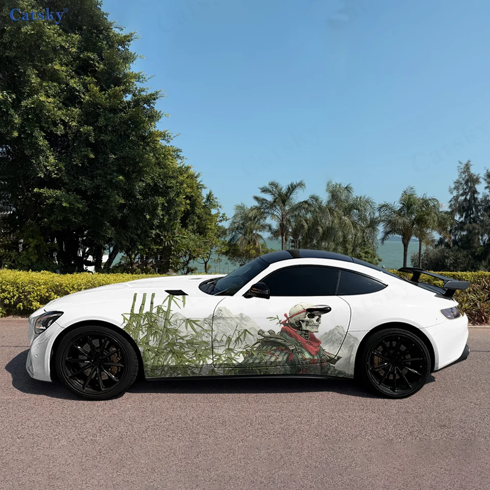 

General Skeleton Bamboo Car Vinyl Wraps Decal Self-adhesive PVC Sticker Suitable for Trucks SUV Decoration Auto Accessories Gift