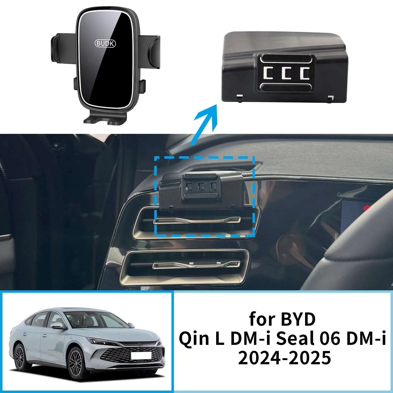

for BYD Qin L DM-i Seal 06 DM-i 2024 2025 Car Mobile Phone Holder GPS Bracket Navigation Stand Auto Accessories