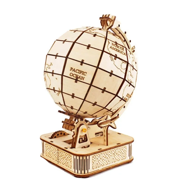 

Модель Земли A07I для любителей рукоделия-3D набор головоломок с деревянным глобусом-сделай сам, создание лазерной резки