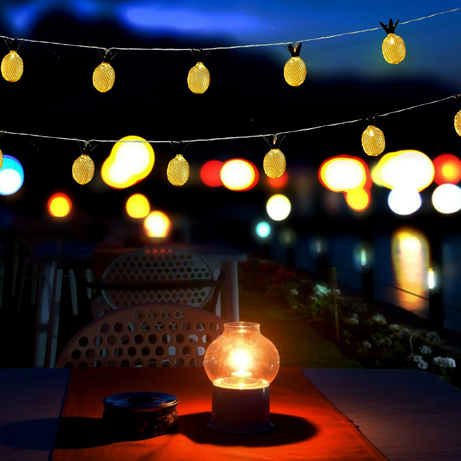 

Creative Pineapple Shaped String Light Pendant Metal Hanging Decor for Holiday Party Banquet Cozy Atmosphere Pineapple Light