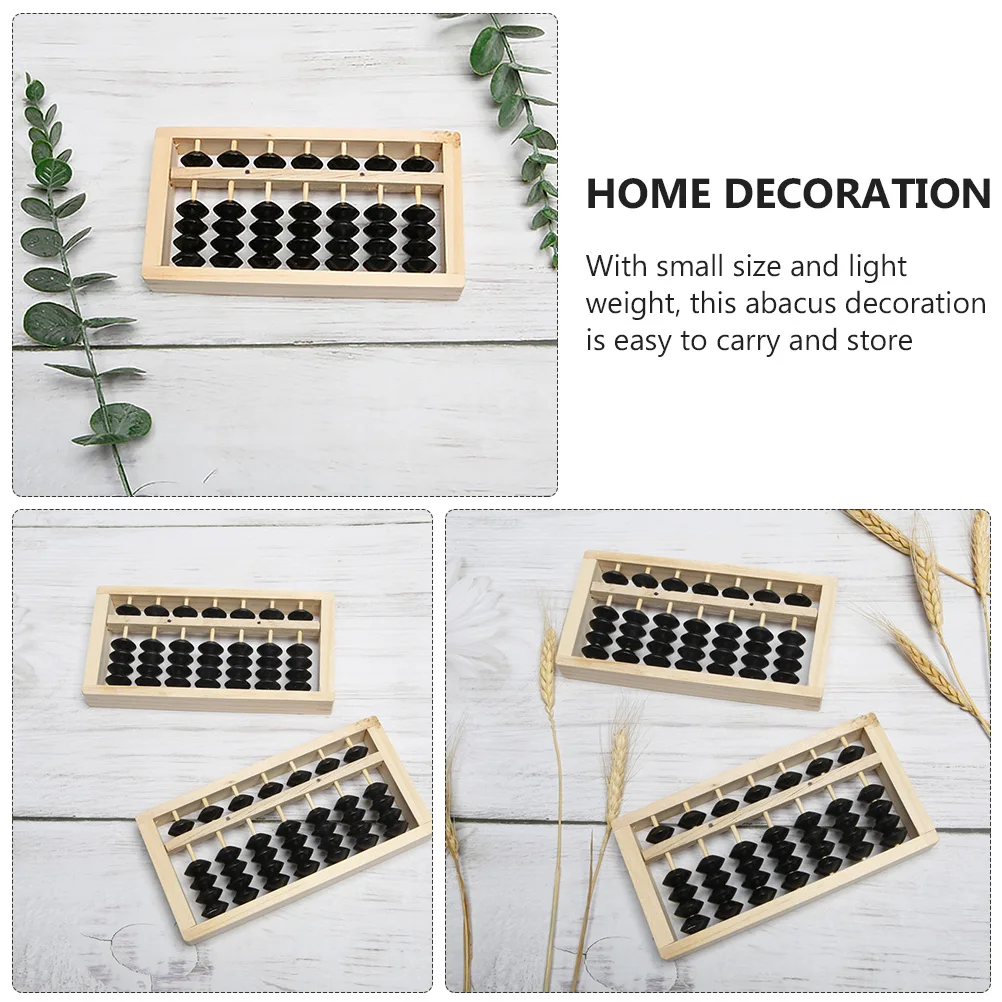 

1PC Wooden Abacus Props Mini Decoration Desktop Home Japanese Style Photo Tool Gift Educational Toy Arithmetic Model