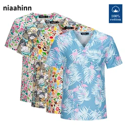 Cartoon Print Vrouwen Scrubs Uniform Chirurgische Top Ziekenhuis Arts Chirurgie Werkkleding Tandheelkundige Kliniek Kostuum Dierenverzorging Werkkleding