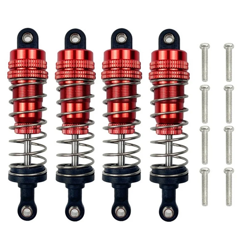 Durable 4Pcs Metal Front and Rear Oil Shock Absorber Damper for MJX H16 16207 16208 16209 16210 1/16 RC Car Upgrades Parts,1