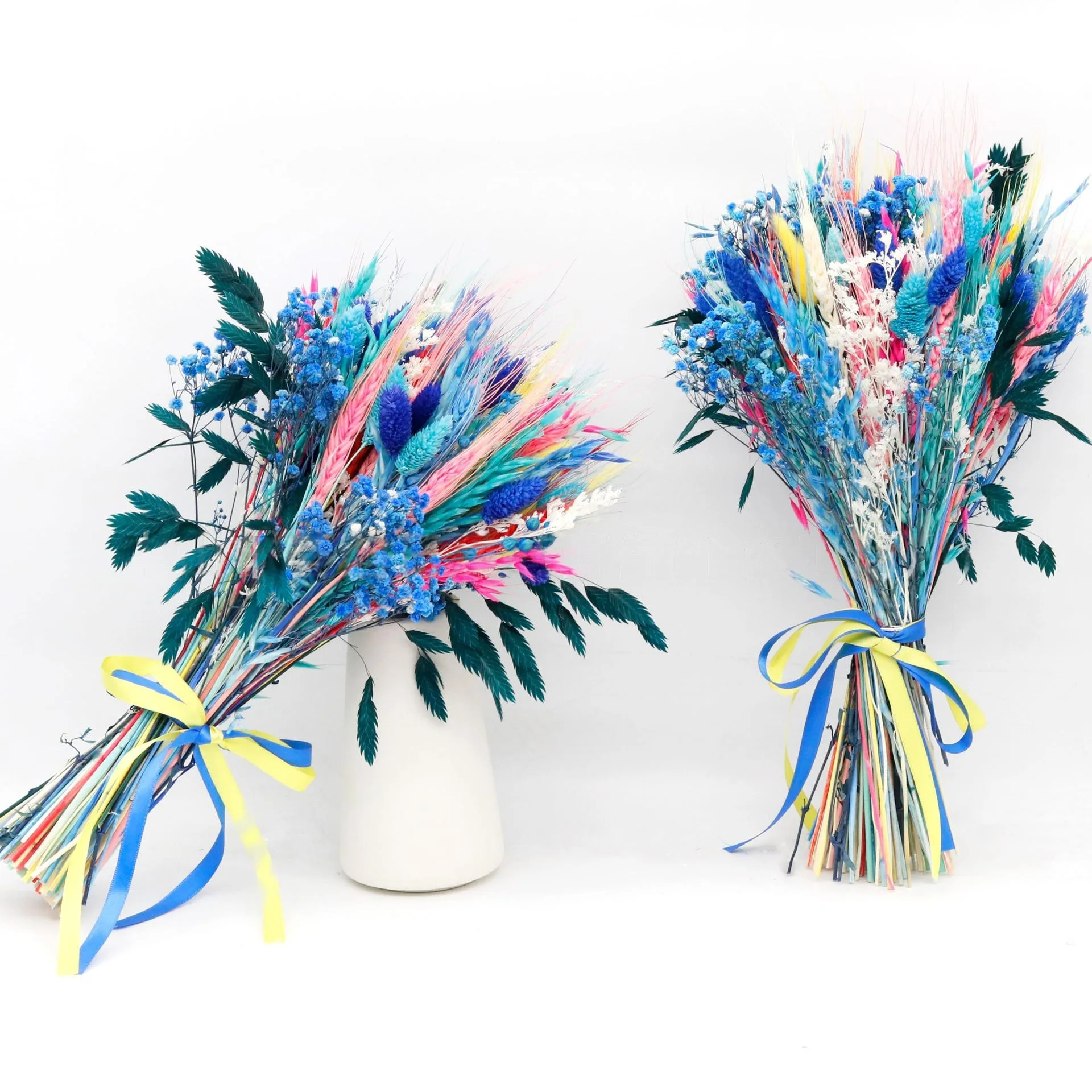 Farbenfroher DIY Pampas-Trockenblumenstrauß für Hochzeiten und Heimdekoration, Natürliche Trockenblumen für Festliche Anlässe und Brautarrangements