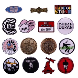 Rock Hip hop Rapper Singer Band Logo Badge Classic Music Album Metal Enamel Brooch Denim Jacket Pin Music Lovers Fans Gift