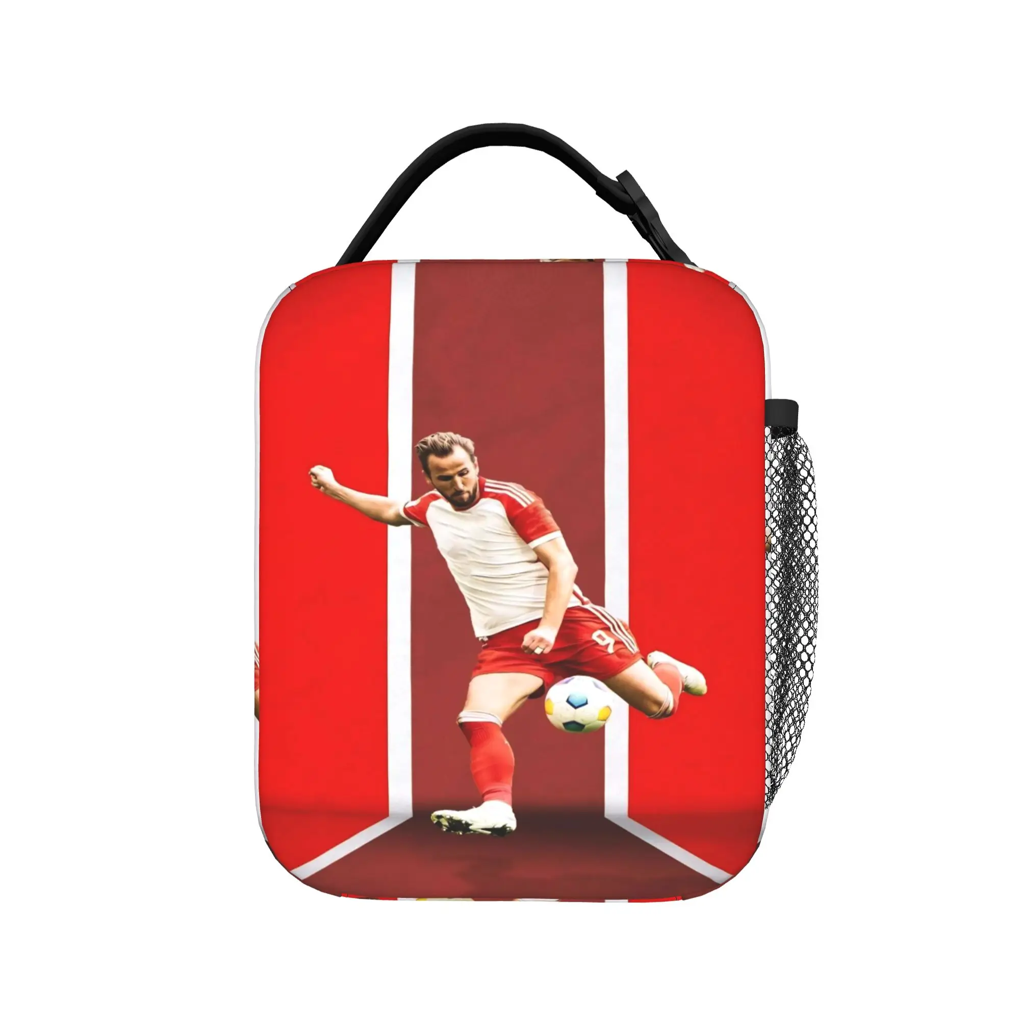 Kanes Footballer Insulated Lunch Bag Thermal Bag Reusable,Meal Container Soccer Large Tote Lunch Box for Men Women Travel