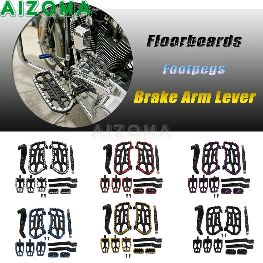 Wide Footboard For Harley Road King Road Glide Electra Glide Street Glide Motorcycle Front Rear Heel Toe Shifter Lever Shift Peg