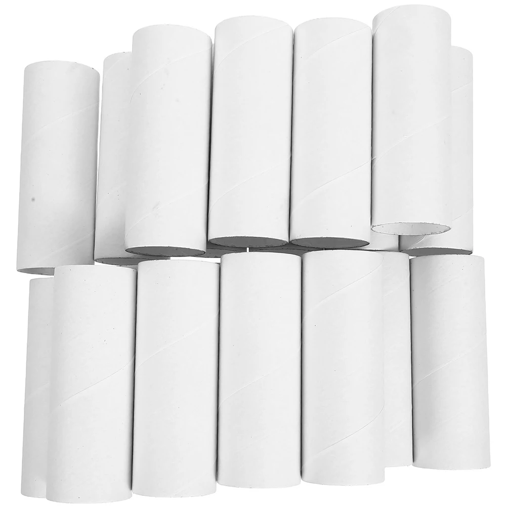 

30pcs Paper Core Tubes White Kraft Cardboard Cylindrical Craft Material For Kids School Classroom Diy Art 4.32X1.57 Inches