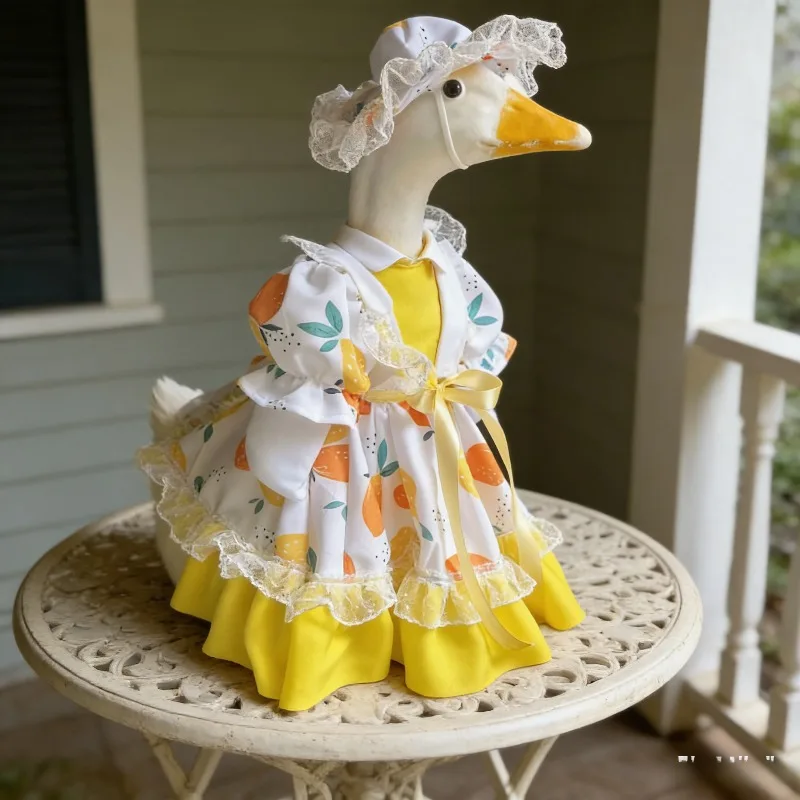 

Новинка 2026: Костюм гуся Лолита для газона, белое платье-гуся, милый декор для сада, сезонное украшение