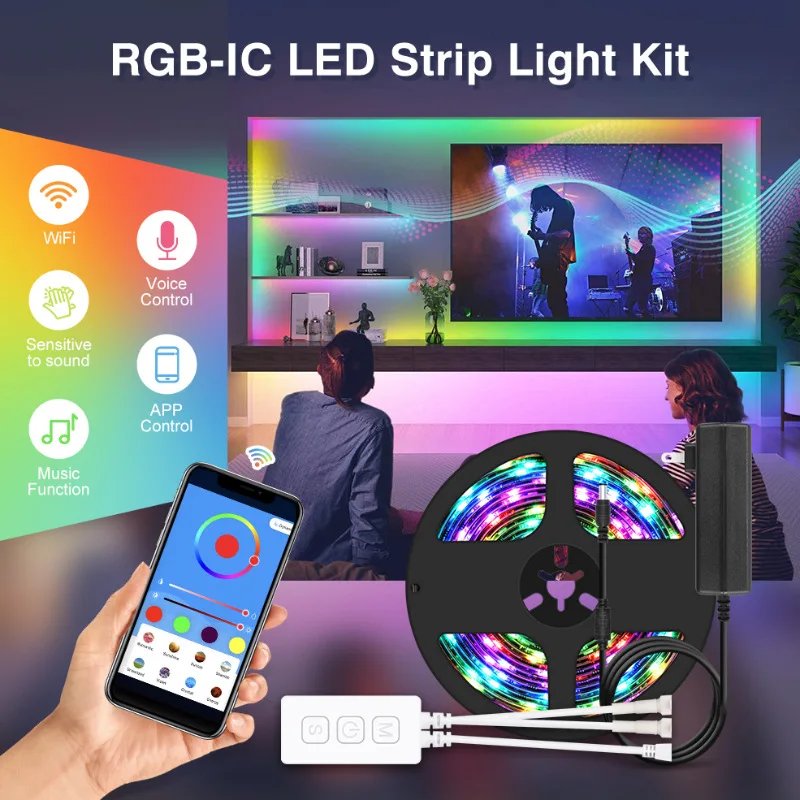 Colorful RGB Light Bar SP611E Bluetooth Smart Light Bar Night Light Decoration Living Room Christmas Party Bedroom Night Light