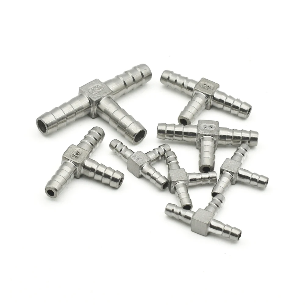 Water Gas Fuel Hose Barb Fitting 304 Stainless Steel Tee Elbow Y Cross Three Way Connector 6 8 10 12 14 15 16 19 20 25mm