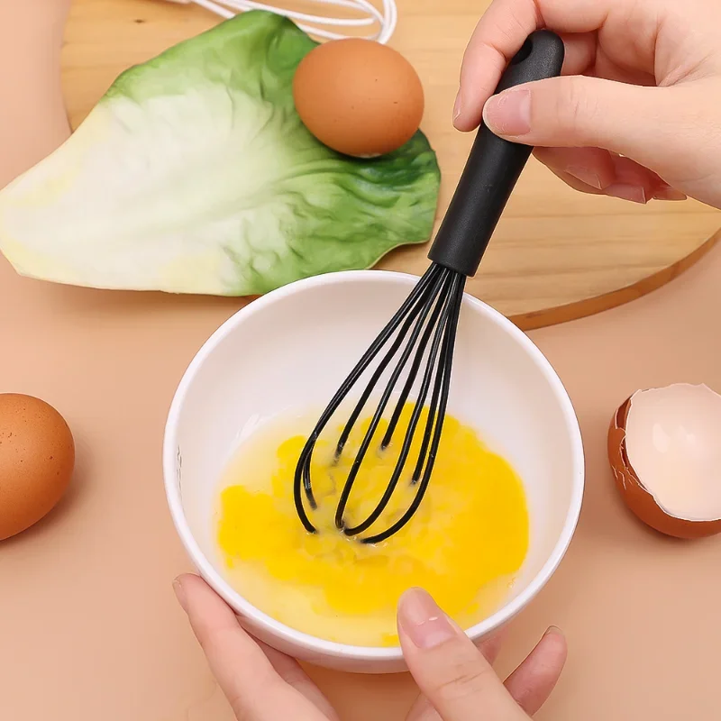 Kitchen Silicone Whisk Non-Slip Egg Beater Milk Frother Kitchen Utensil 17x4cm Kitchen Silicone Egg Beater Tool Easy To Clean