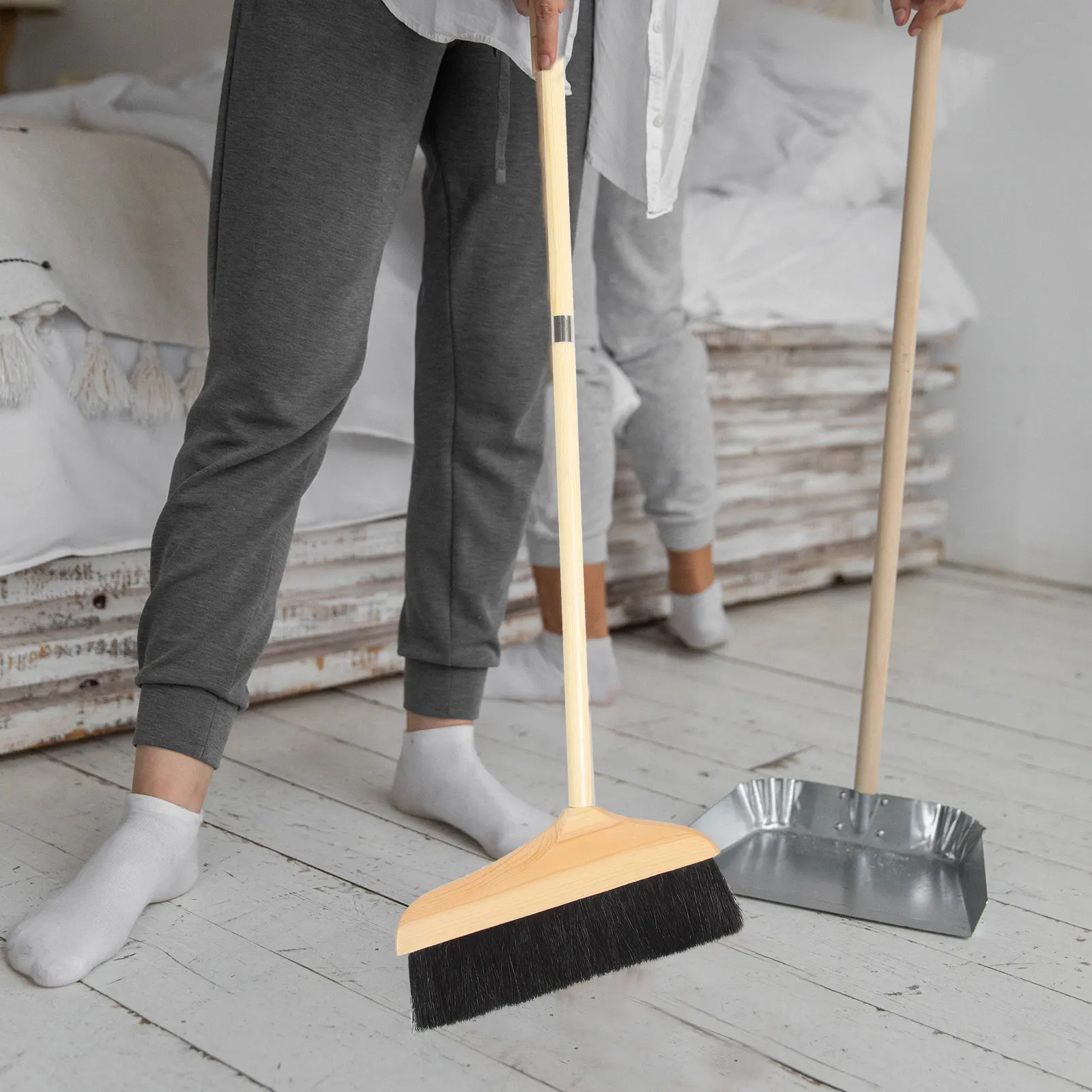 

Long Handle Soft Bristle Broom Floor Cleaning Tool For Indoor Outdoor Hardwood Carpet Rv Camping House Use