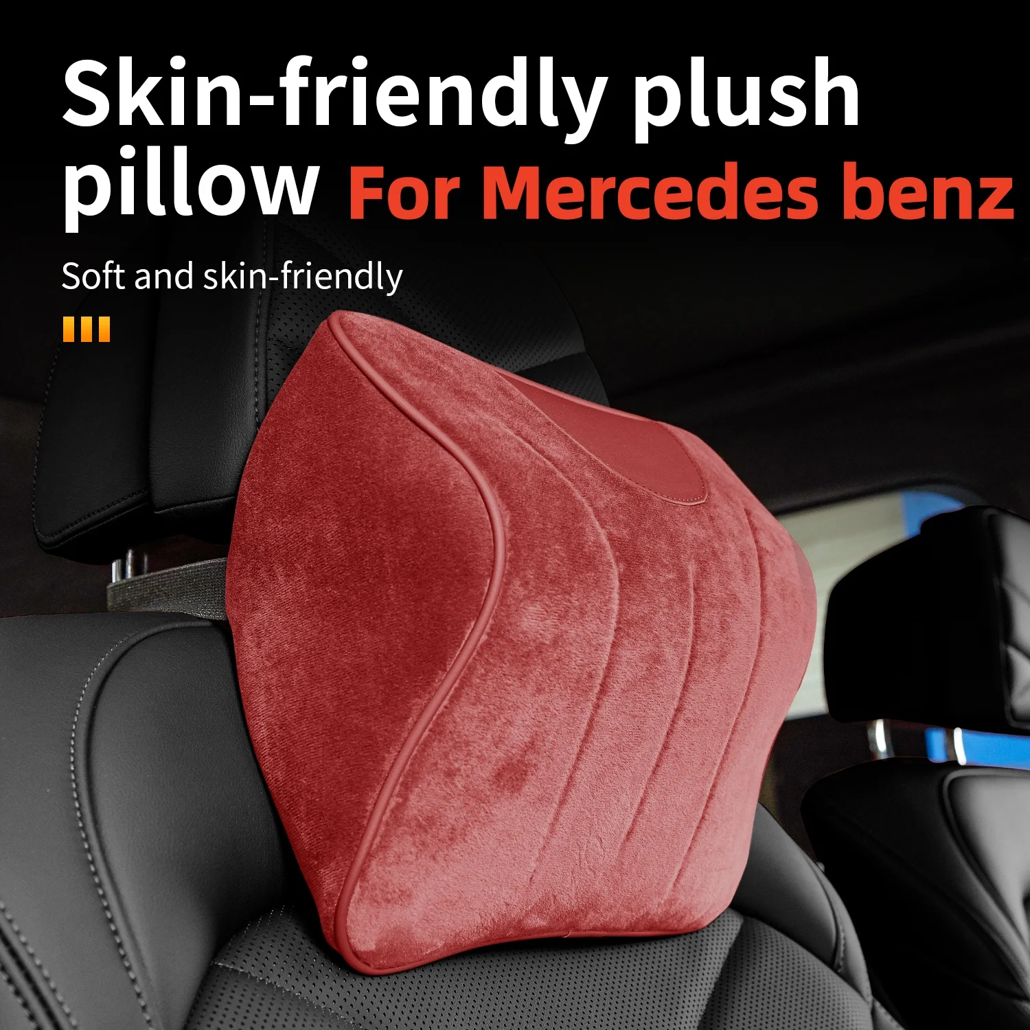 

Fuzzy Plush Car Headrest Winter Warm Cushion Accessory For Mercedes benz C-Class (W204/W205) E-Class (W212/W213) G-Class (G63)