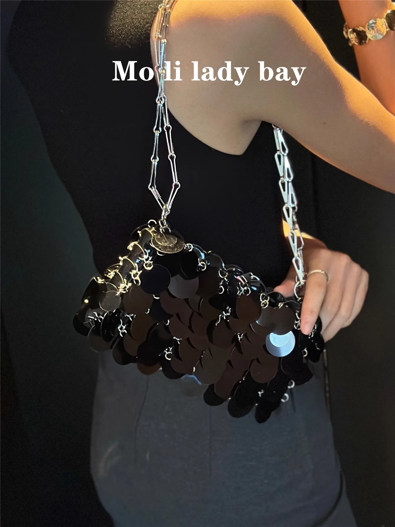 بريق لامعة الترتر حقيبة مربعة موضة المرأة حقيبة يد فاخرة مخلب محفظة حفل زفاف مأدبة حقيبة الكتف حقيبة كروسبودي #5