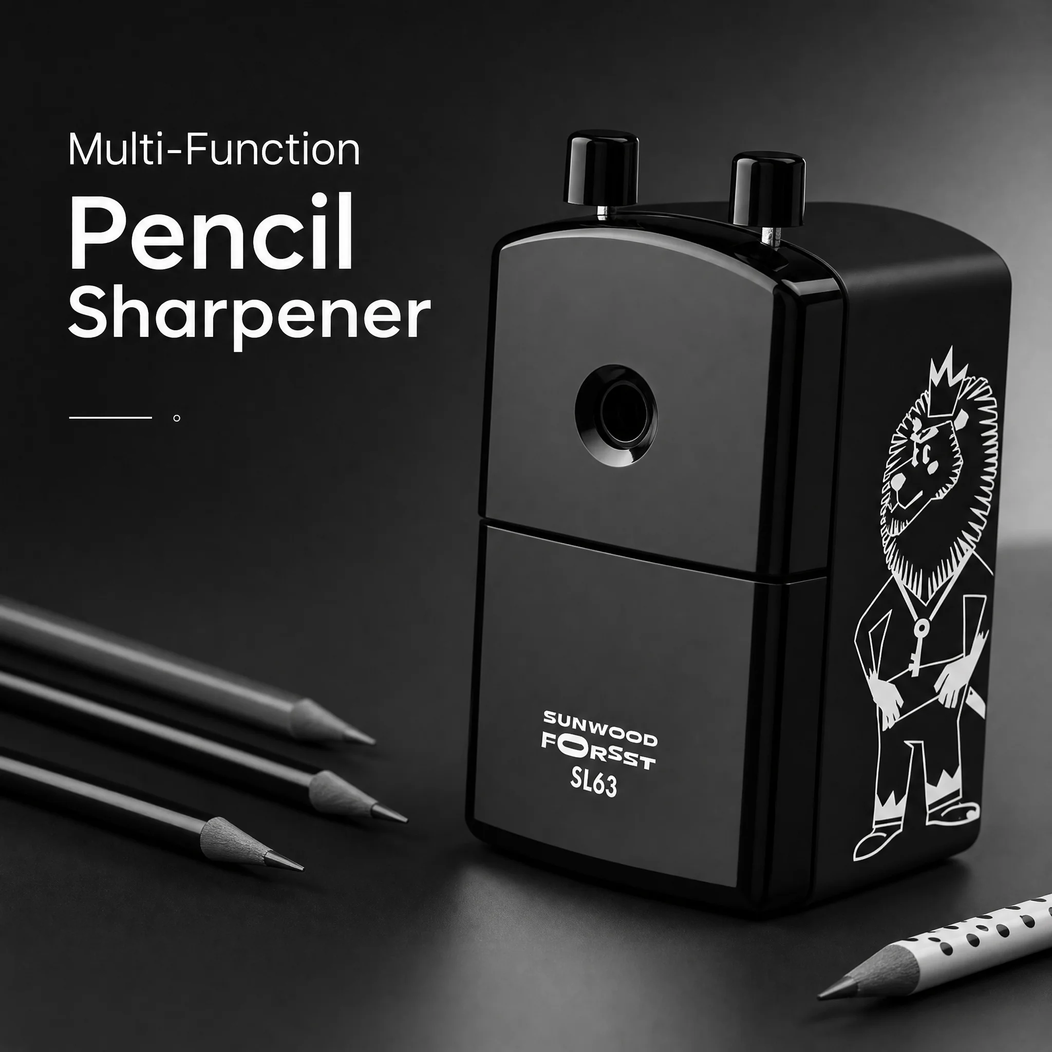 SUNWOOD Manual Large-Caliber Thick Triangular Pencil Sharpener / Shaving Machine / Rotary Sharpener, Model SL63