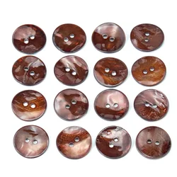 10PC Real Agoya Pearl Shell lustro caffè marrone rotondo 2 fori bottone Flatback Scrapbook artigianato camicia abito gemelli cucito Decor