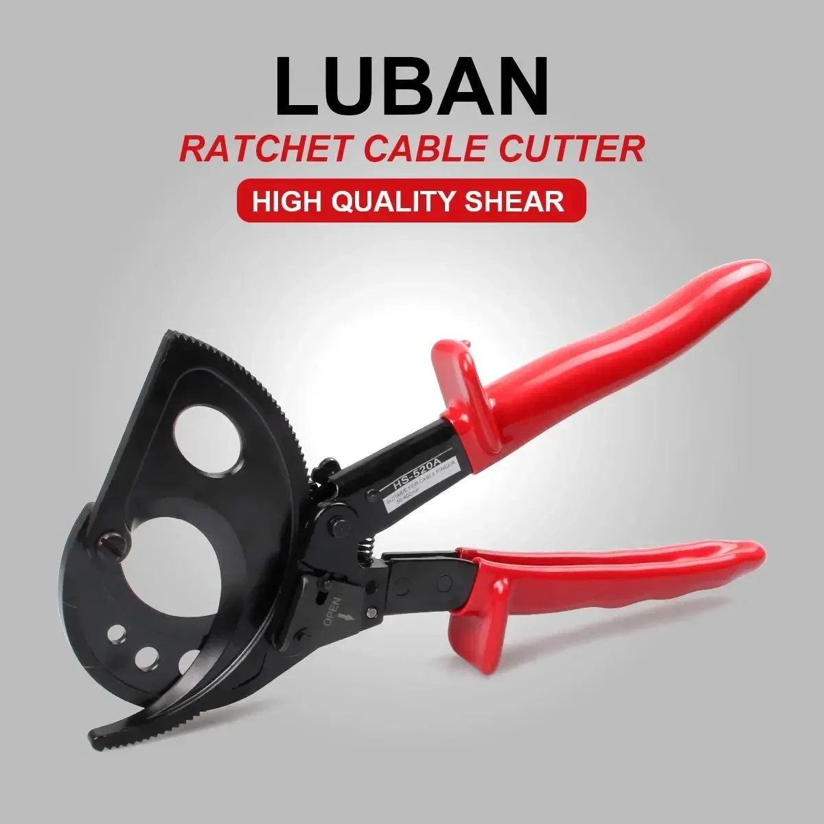 Ratchet Cable Cutter, Heavy Duty Wire Cutter for Aluminum Copper Cable up to 400mm², Ratcheting Wire Cutting Hand Tool