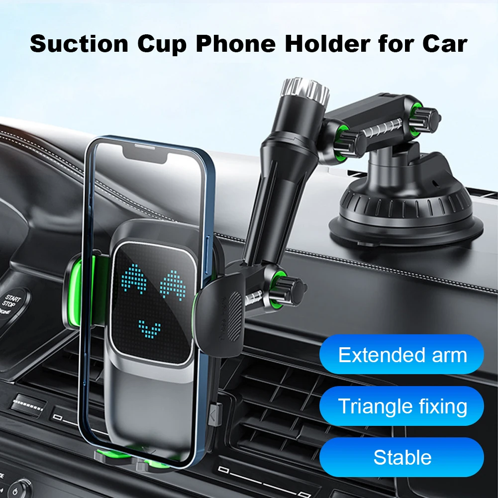 Air Vent Phone Mount Flexible Long Arm 360 Degree Rotating Windshield Phone Stand Hands Free Air Vent GPS Stand with Suction Cup