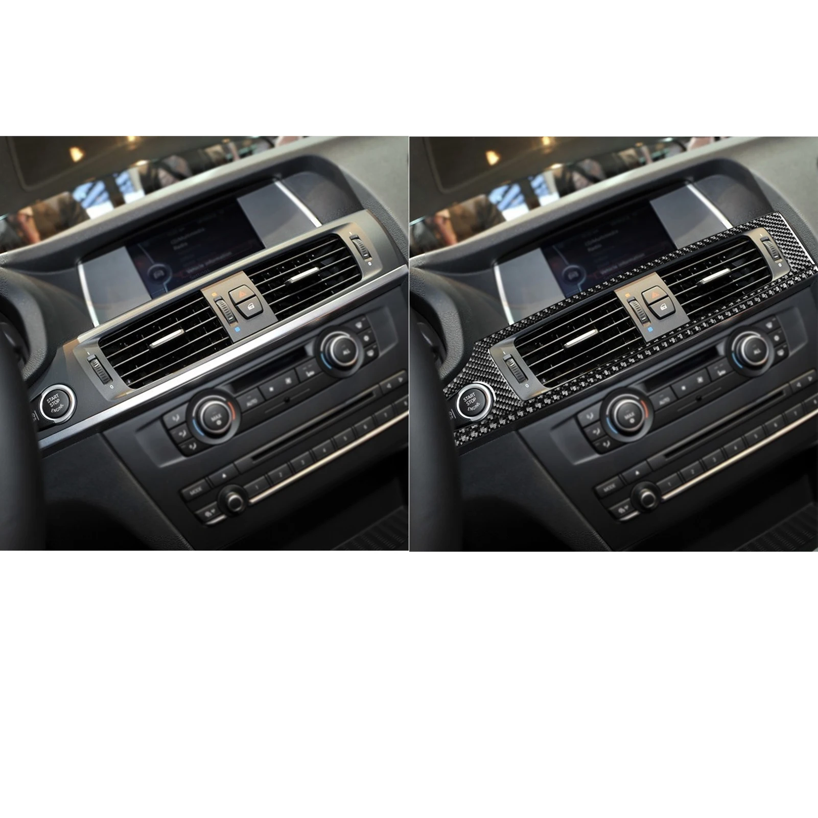 For BMW X3 F25 2011-2017 Center Instrument Air Conditioner Outlet Panel Cover Trim Real Carbon Fiber Car Interior Accessories