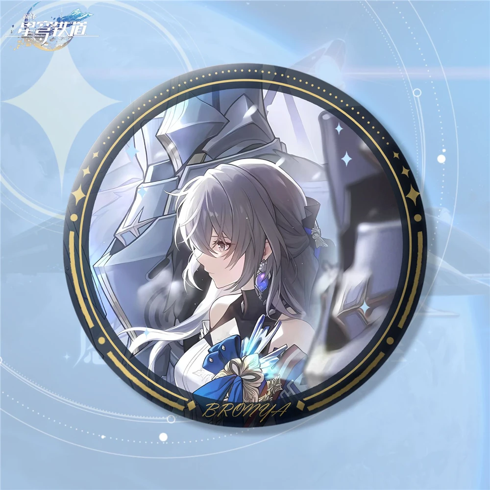 Game Honkai Star Rail Bailu Bronya Clara Seele March 7th Luocha Cosplay Badge Pin SPTE Tinplate Brooch Accessories Prop