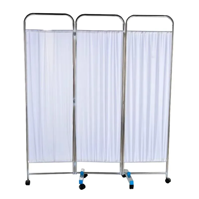 MN-PF001 المبيعات الساخنة أثاث المستشفى الفولاذ المقاوم للصدأ للطي شاشة ستارة السرير الطبية #3