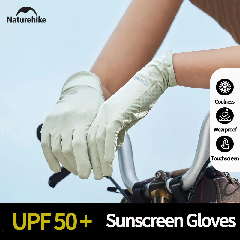 

Naturehike Sunscreen Ice Silk Gloves Double Cool Feeling Breathable Cycling Gloves Sport Light Thin UV Protection Outdoor Gloves