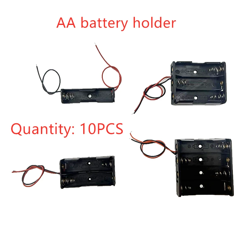 5PCS AA Power Battery Storage Case Holder Storage Box Multi Purposes DIY AA Battery Holder LR6 Container With Lead Cables