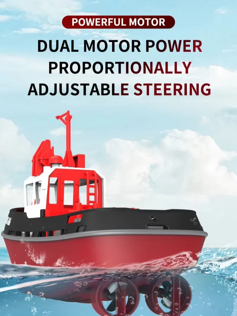 TX686 1/72 RC bateau puissant double moteurs longue portée sans fil électrique haute vitesse télécommande remorqueur modèle jouets pour enfants cadeau