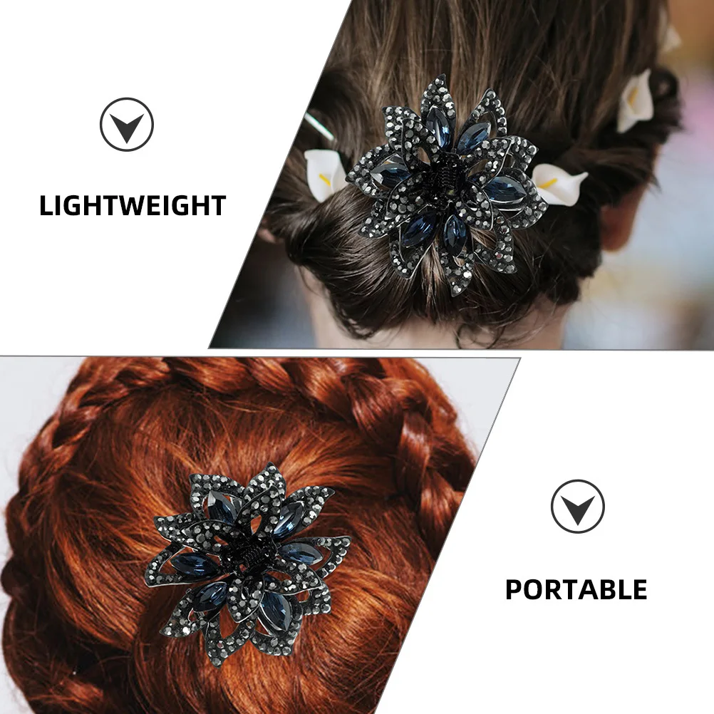 

2pcs Claw Clips Women Flower Rhinestone Jaw Clip Small Claw Clips Decorative Hair Accessories For Thin Thick Hair Holders For